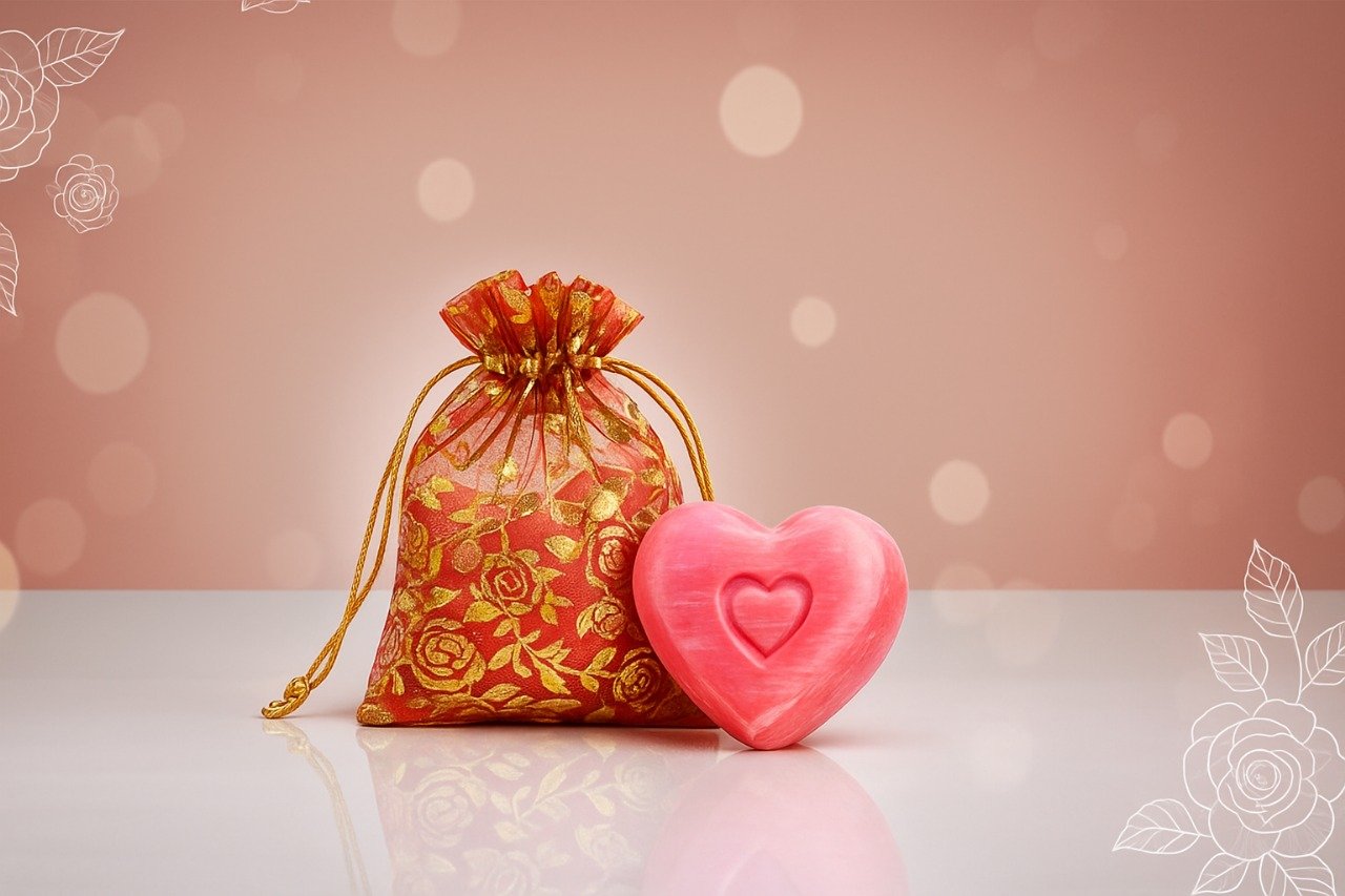 صابونة بالورد (على شكل قلب)